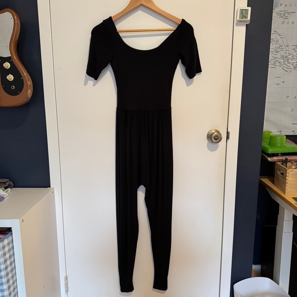Black Short Sleeve Jumpsuit